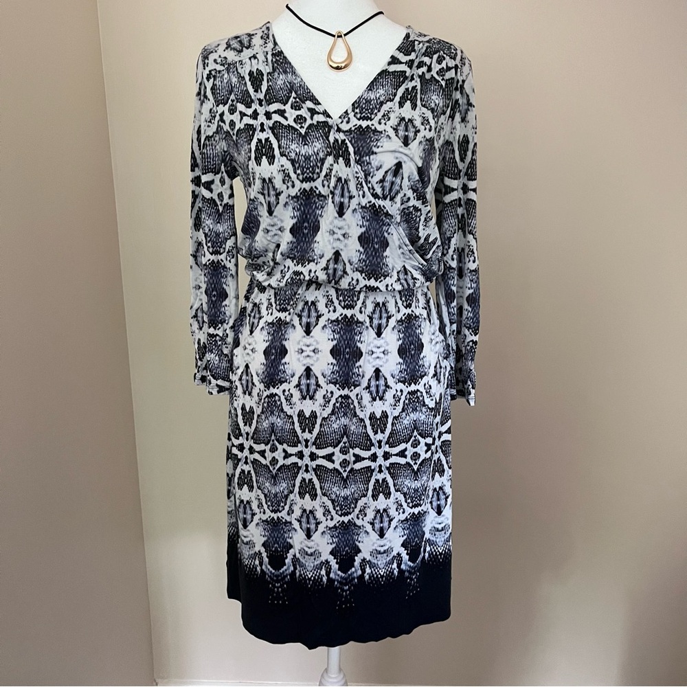 Joe Fresh Women’s  Monochrome Long Sleeve Dress Size XS Stretch